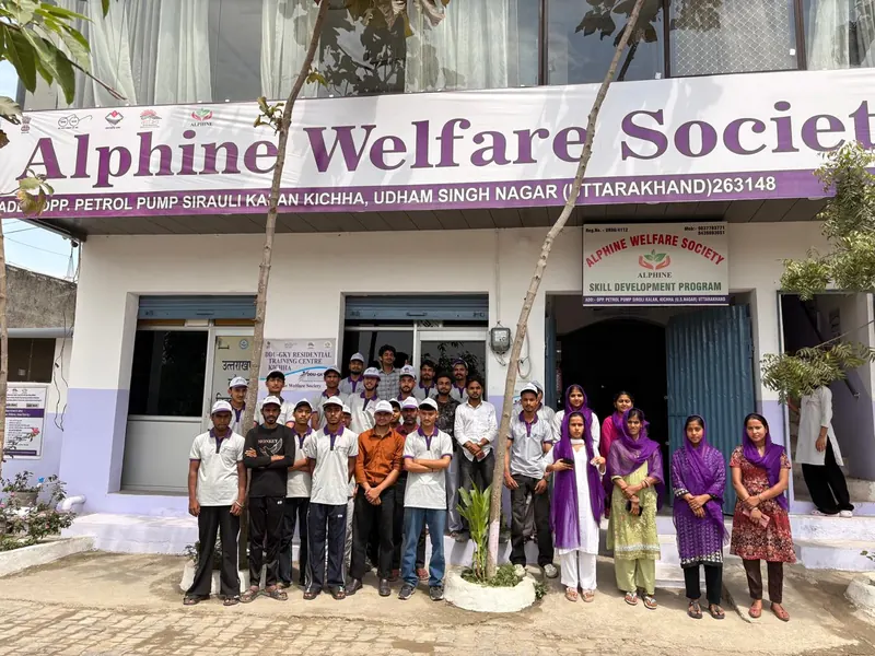 Trainees and staff at the Kichha centre