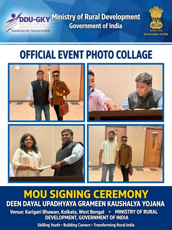 DDU-GKY MoU signing ceremony poster, Kolkata