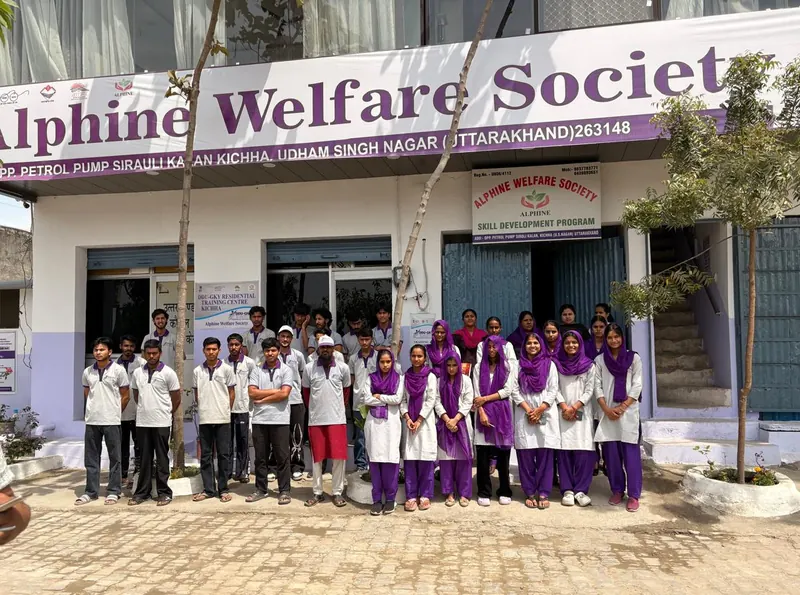 DDU-GKY trainees outside the Alphine centre in Kichha