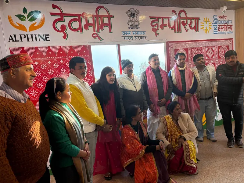 Guests at the inauguration of Devbhoomi Emporia, Bhimtal