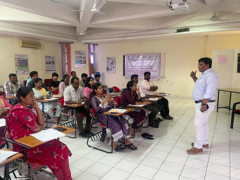 Mohd Yameen, our President, training participants at the National Academy of Construction, Hyderabad