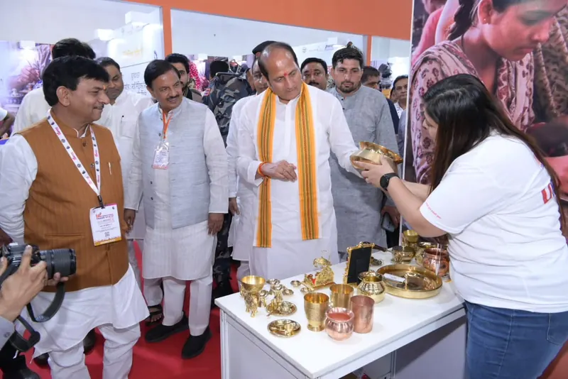 Dignitaries at the Moradabad stall